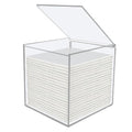 Disposable Face Towel Storage Box,Clear Acrylic Towelette Holder Container Compatible with 50 Facia Towels XL Clean Skin Club for Bathroom Organization