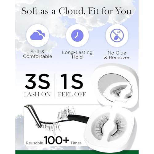 BEYELIAN Magnetic Eyelashes with Applicator Kit, Upgrade Soft Magnetic Lashes Reusable False Eyelashes Natural Look, No Glue Needed Eyelashes for Eye (Lightweight & Comfortable)