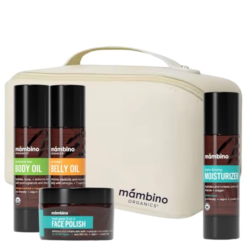 Mambino Organics Second Trimester Set ? Skincare Pregnancy Gift Box - Body Oil, Shea Butter, Maternity Essentials