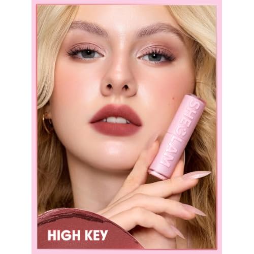 SHEGLAM Lip Veil Cushion Lightweight Lipstick Matte Soft High Pigmented Long-Lasting Lipstick-High Key