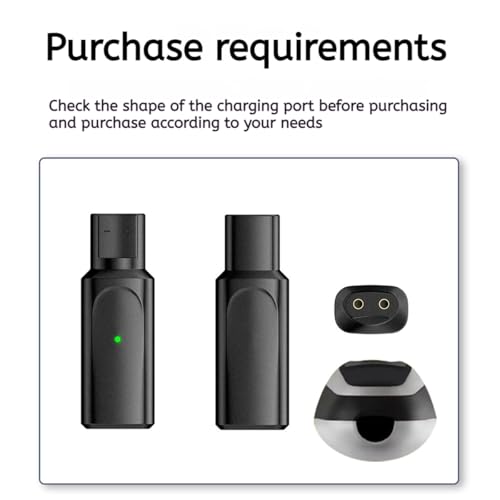 USB-C to Braun Shaver Charging Adapter, Compatible with Series 3, 5, 7, 9, XT, HC, Silk-epil, BG Series (1 Pack - Black)