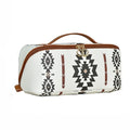 Boho Western Makeup Bag for Women Aztec Waterproof Travel Cosmetic Organizer Spacious PU Leather Toiletry Bag with Tribal Print for Everyday Use and Weekend Trips