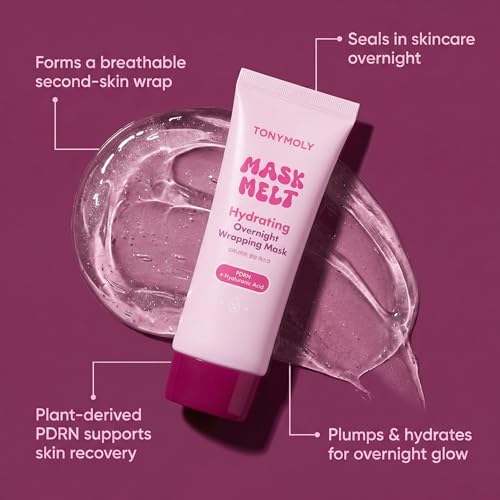 TONYMOLY Mask Melt PDRN + Hyaluronic Acid Wrapping Mask, Overnight Hydrating Face Mask with Second-Skin Technology for Firmness, Elasticity & Radiance, Deep Moisture Treatment, 2.7 fl oz
