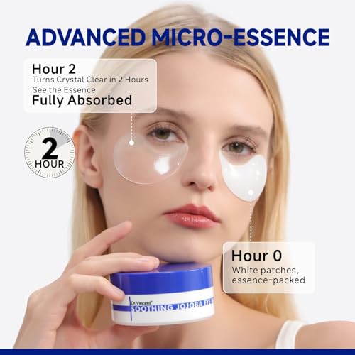 Peptide Jojoba Under Eye Patches, Collagen Eye Mask Instant Reduces Dark Circles and Puffiness, 60 Firming Undereye Hydrating & Cooling for Bags Treatment, Wrinkles, Vegan, No Fragrance