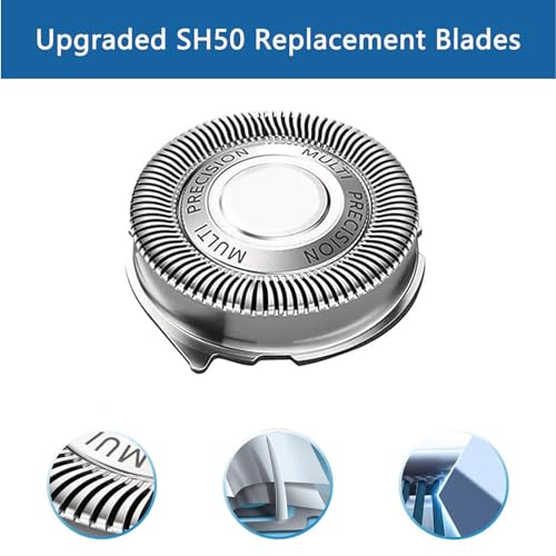 Gleway Sh50/52 Replacement Heads Compatible with Norelco Series 5000 Electric Shavers, New Upgrade Razor Replacement Blades Fit for Series 5000 S5xxx, PT8xx, PT7xx, AT8xx, AT7xx, 6Pack