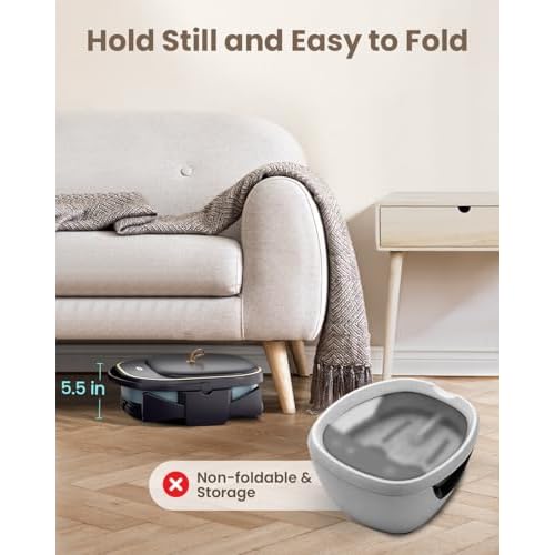 Puboo Collapsible Foot Spa Bath Massager with Heat, 95-115¡ÆF Precise Temp Control, Motorized Massage Rollers, Heated Foot Bath Soak Tub, Fits US Men¡¯s Size 11