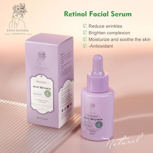 Retinol Serum Anti Wrinkle Facial Serum Pure Retinol 0.2% + Squalane. 1 fl oz.