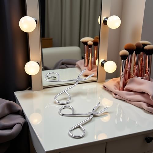 2Pcs Silver Stainless Steel Eyebrow Scissors Tweezers, Elbow Pliers Clip Scissors, Flat Tip Hair Plucker Hair Removal Tweezers, Shave and Hair Removal