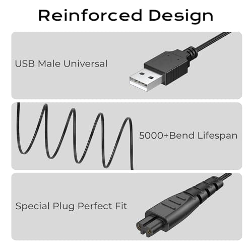 Meliya 5V Fast Charger for Remington Shaver HC4250 HC5870 PF7500 PF7600 PG6250 PG6255 PG6170 PG6171 XR7000 XR7120 XR1770-1TV XF8550 XF8700 XR1400 XR1430 HC5950 Wet/Dry Bald Head Shaver Electric Razor