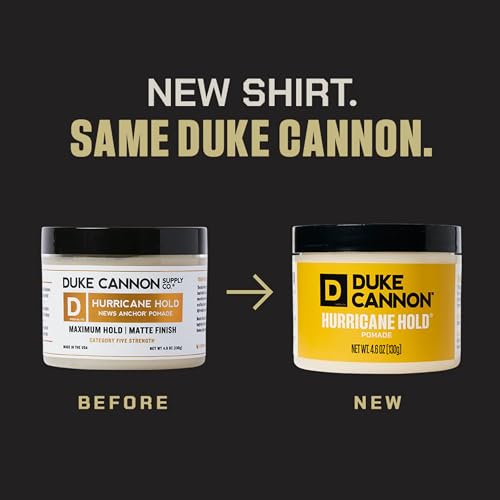 Duke Cannon News Anchor Hurricane Hold Pomade 2-Pack, 4.6oz ? Maximum Hold, Matte Finish, Plant-Based Thickeners, Anti-Static, Fresh Citrus & Cedarwood Scent