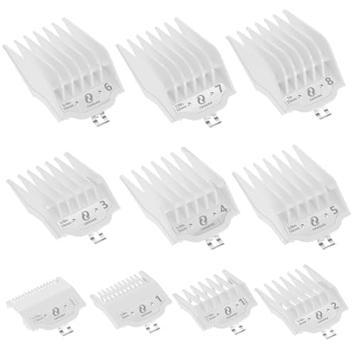 CR8GR8 Clipper Guards Set, 10 Professional Cutting Guides (1/16" to 1") Compatible with Most Wahl Clippers, Transparent Replacement Guards for Wahl Hair Clippers