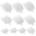 CR8GR8 Clipper Guards Set, 10 Professional Cutting Guides (1/16" to 1") Compatible with Most Wahl Clippers, Transparent Replacement Guards for Wahl Hair Clippers