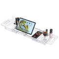 Expandable Bathtub Tray (22-31") - Transparent Bath Caddy with Non-Slip Pads, Adjustable Spa Table for Wine, Books & Phone, Perfect Housewarming for Women