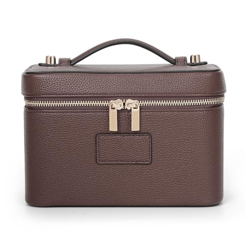 Makeup Bag Vanity Case for Women Leather Cosmetic Bag Travel Toiletry Bags Portable Makeup Organizer Case