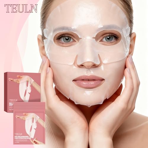Bio-Collagen Face Mask, 8 Pack Real Deep Hydrating Collagen Overnight Mask, Pore Minimizing, Elasticity Improvement, Face Masks Skincare, Facial Sheet Masks for Skin care and Moisturizing.