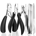 Toe Nail Kit, 7PCS Pedicure Tools for Feet, Heavy Duty Toenail Clippers for Thick Toenails or Ingrown Toenail Removal, Professional Nail Nippers Cutters with Non-Slip Handle for Seniors