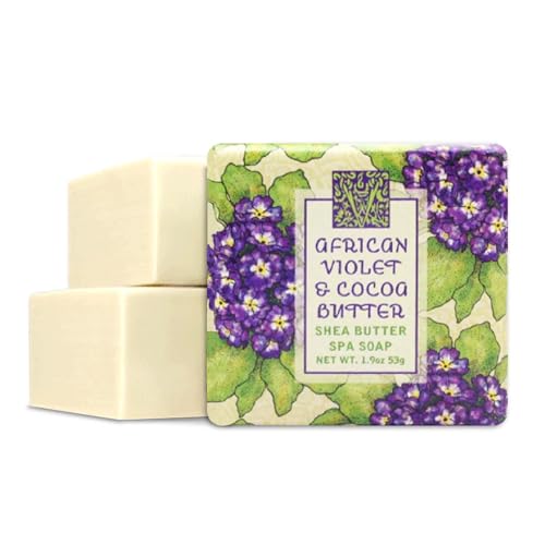 Greenwich Bay Mini Botanical Soap Bars ? 12 Pack 1.9 oz Each ? Individually Wrapped Guest Soaps for Airbnb, Spa, Travel, Bath ? Travel Size Bar Soap Set, African Violet