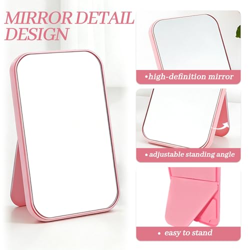 10 Pcs Spa Party Mirrors Sleepover Party Supplies for Girls Slumber Parties Supplies Pink Makeup Mirror Bulk for Sleepover Slumber Birthday Favors Gift (Pink)