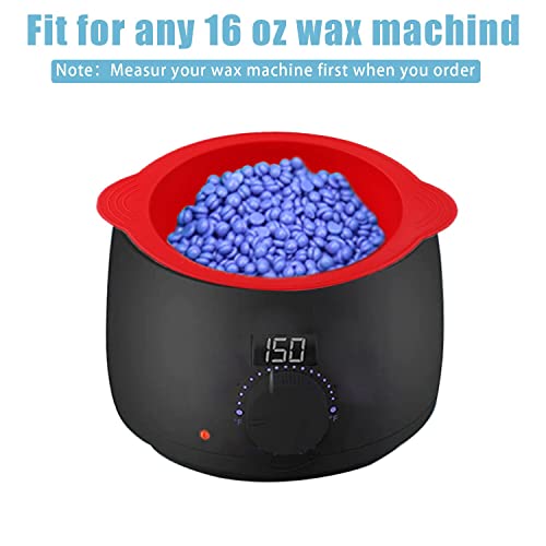 Electric Waxing Kit, Wax Warmer Silicone Liner for Tress Wellness Compatible with 16oz Waxing Kit Melting Wax Bowl for Tress Wellness Wax Warmer or for BLITZWAX Wax Warmer (Blue, Red)