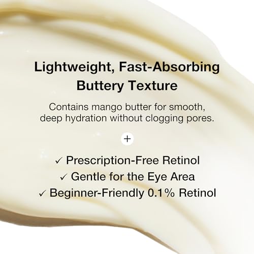 Retinol 0.1% Eye Cream with Bakuchiol 0.5% | Sensitive Skin Retinol for Wrinkles, Fine Lines & Dark Circles | Suitable for Face & Under-Eye Area | Korean Skincare | 30 ml (1.01 fl oz)