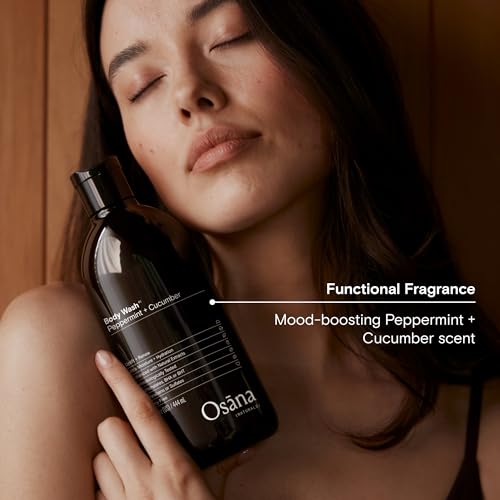 Osana Body Wash to Hydrate, Refresh and Reinvigorate Skin, Enhanced Fruit Extract & Natural Ingredients, Peppermint & Cucumber Scented, 15oz Dual Pack