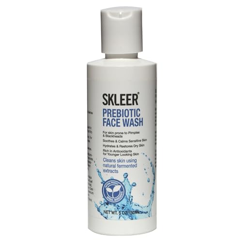 Prebiotic Face Wash, Natural Fermented Extracts, 5 oz, for Pimple Prone Skin, Blackhead Removal, Sensitive Skin Care