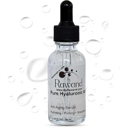 Pure Hyaluronic Acid 2% handmade with Rose water & Frankincense Multi Depth Hydration (High & Low Molecular Weight) Serum, Anti-Dryness, Oil-Free, Deep Hydrating, Anti Aging and Firming