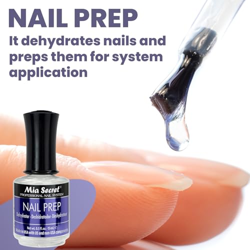 Mia Secret Professional Acid Free Natural Nail Prep Dehydrator, 15ml - Enhanced Bonding Dehydrator for Acrylic Powder and Gel Nail Polish