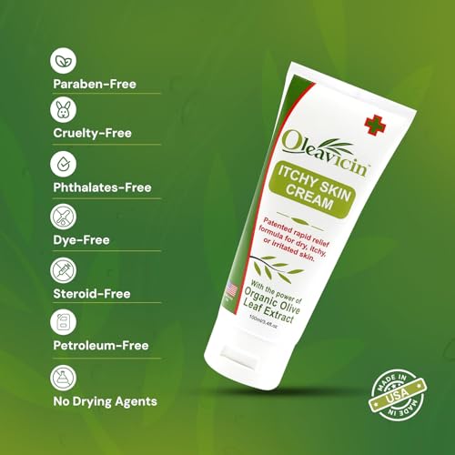 Oleavicin Extra Strength Anti-Itch Cream (3 Pack) for Dry, Itchy Skin Relief ? Natural Fungal & Rash Treatment with Olive Leaf Extract ? Fast-Acting, Long-Lasting Itch Relief