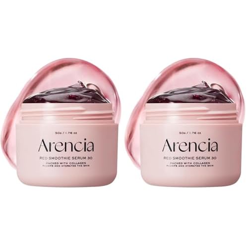Arencia Overnight Red Smoothie Face Mask Serum, Glowing & Soothing with 30% red collagen, Niacinamide, Peptide, Vitamin E (Pack of 2)