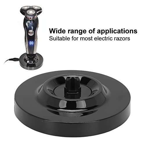 Universal Razor Charger Holder Round Electric Shaver Charger Base Shaver Charger Dock for All Electric Shaver Brands Black