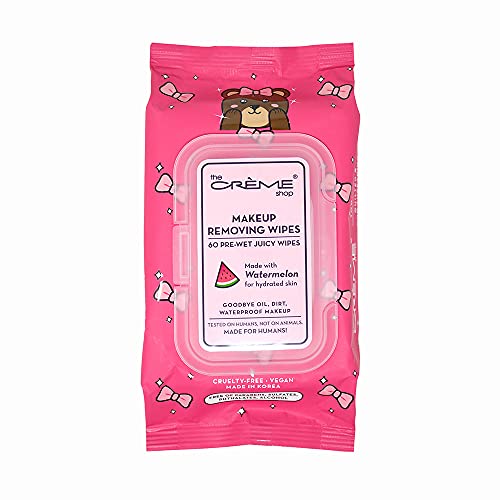 The Cr?me Shop Makeup Removing Wipes Made with Watermelon for Hydrated Skin (60 Pre-Wet Juicy Wipes)