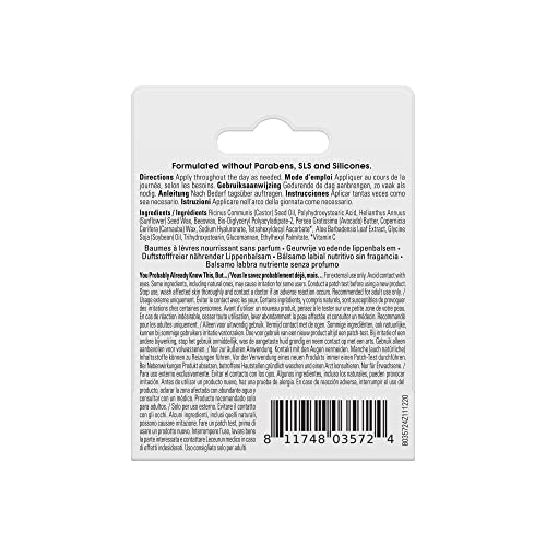 Yes To Fragrance-Free Avocado Nourishing Lip Balm, Moisturizing Non-Sticky Salve To Replenish Lips With Nutrients, With Omega-3 Fatty Acids & Hyaluronic Acid, Natural & Cruelty Free, 0.15 Oz, 3-Pack
