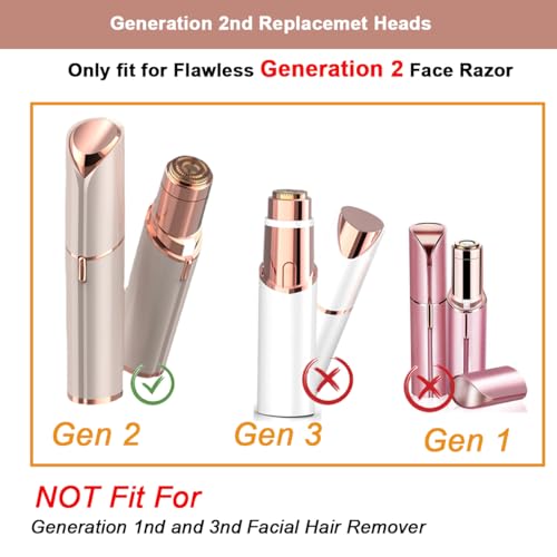 Generation 2nd Replacement Heads for Finish Touch Flawless Gen 2 Facial Hair Remover- - 4 Pack Replacement Heads for Flawless Replacement Heads Gen 2