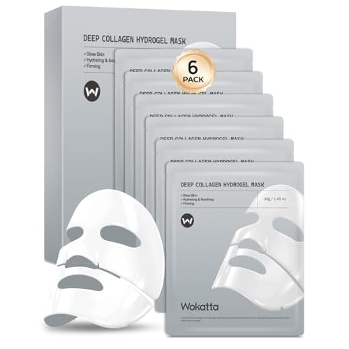 6 Pack Bio-Collagen Face Mask, Hydrating Overnight Masks, Fine Lines Face Lifting Mask for Elasticity, Pore Minimizing, Firming, Moisturizing, Facial Mask Skincare