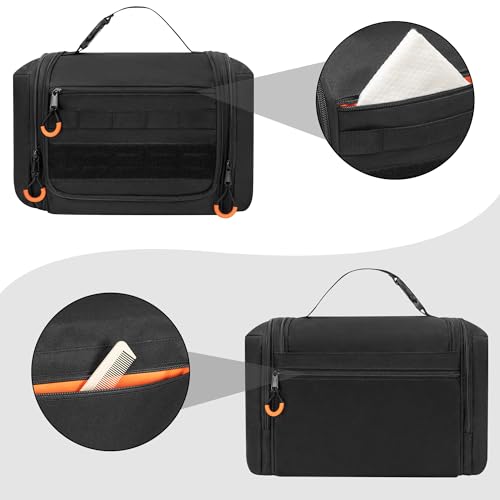 Tactical Toiletry Travel Bag for Men, Dopp Kit Shaving Organizer Case for Toiletries, Shower and Grooming Care Accessories