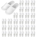 30 Pairs 10.5 Inch Disposable Slipper for Guests, White Spa Slippers Bulk House Slippers Non Slip Closed Toe Travel Footwear for Hotel Guests Women Men, Medium