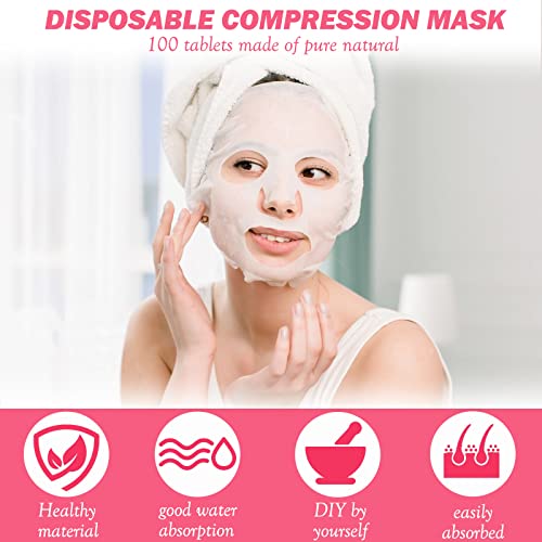 NC 100 pcs Compressed Facial Mask Sheet Skin Care DIY Compressed Disposable Facial Masks Skin Care Face Sheet Facial Paper Natural Cotton Wrapped Paper
