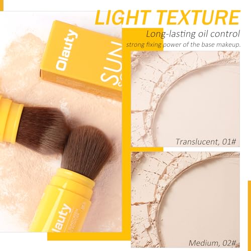 Mineral Sunscreen Setting Powder SPF 35, Translucent Brush on Powder Sunscreen for Face, Oil Control Natural Finish,Lightweight Breathable for Face,Scalp & Hair(Translucent)
