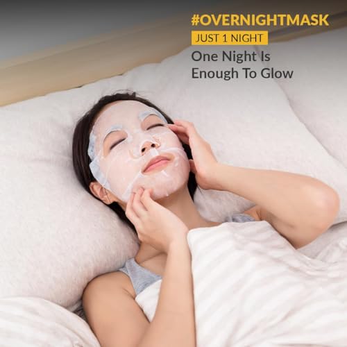 Bee & Beauty Bio Collagen Overnight Mask Pack Of 15 Korean Face Mask For Glass Skin Sheet Mask For Deep Hydration, Pore Minizmizing With Goodness Of Honey