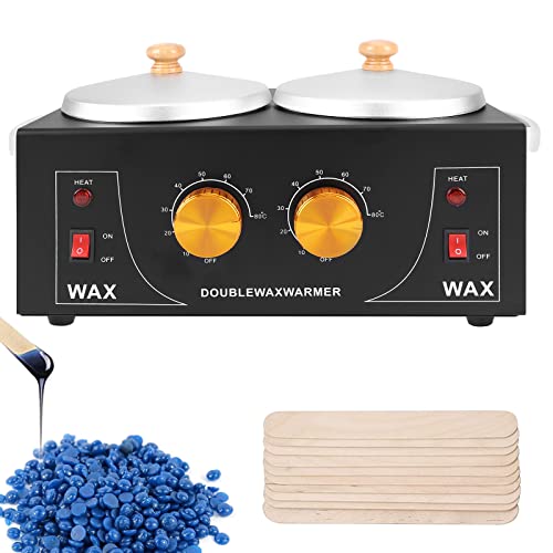 Upgraded Double Non-Stick Wax Warmer, Professional Electric Paraffin Heater with Adjustable Temperature for Facial, Skin Spa Equipment