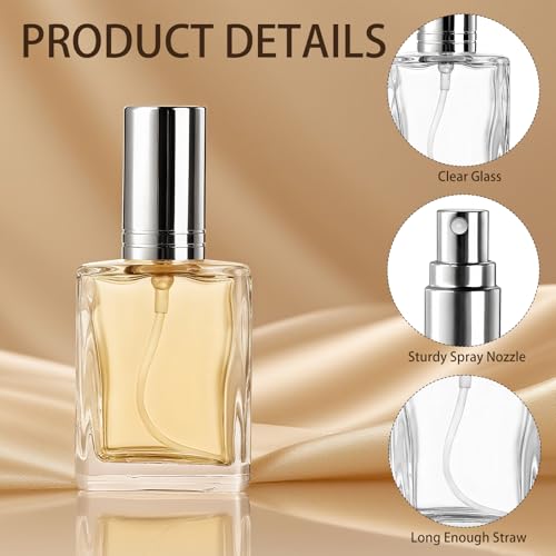 20 Pack Clear Glass Perfume Bottle, 15ml Fine Mist Atomizer Spray Bottles, Empty Small Refill Fragrance Bottles with Droppers and Funnels for Travel Cleaning Face Body Essential Oil, Liquid