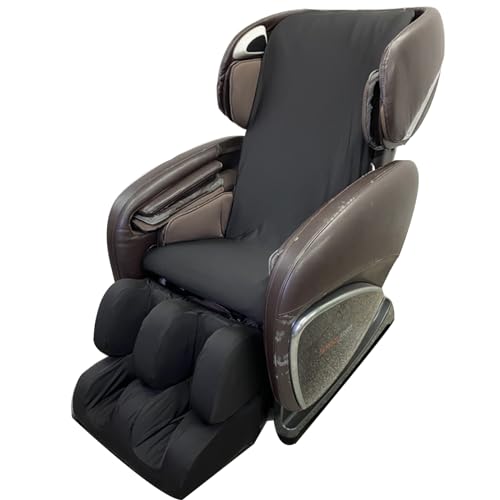 Massage Chair Cover, Full Body Shiatsu Massage Chair Cover with Drawstring, Waterproof & Dustproof Cover, Skin-Friendly Milk Silk Fabric,Black,Full Body