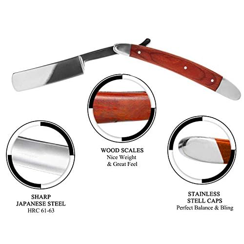 Professional Straight Razor Kit With Strop, Shaving Brush, Leather Strop - Barber Edge Razor Navaja de Barbero