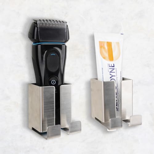 Linkidea Stainless Steel Shower Razor Holder Compatible with Philips Norelco 9, 7, 5 Series, Electric Shaver Storage Organizer, Men's Bathroom Wall Mount Rack Accessories (Silver)