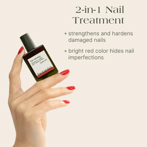 Botanist Nail Strengthening Manicure Kit | Everything Needed for Longer, Stronger Nails | Grow and Strengthen Damaged Nails | Non-Toxic, 84% Plant Based, 21-Free & Vegan (Poppy Red)