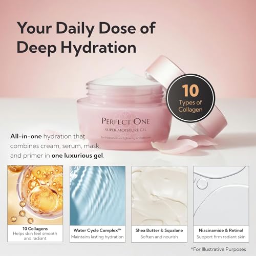 Perfect One All-in-One Face Moisturizer, Ultra Hydrating Anti Aging Face Cream, Japanese Skincare with Collagen for Radiant Skin, Lightweight Facial Moisturizer for All Skin Types and Daily Use, 50g
