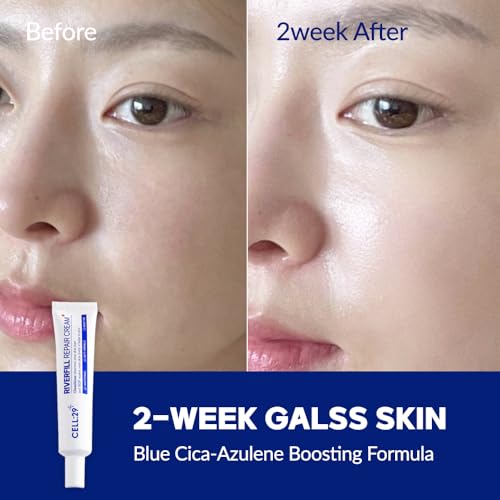 RIVERFILL REPAIR CREAM EGF Centella Niacinamide Deep Wrinkle Moisturizer Anti Aging Rejuvenation Crow¡¯s Feet Glass Skin Korean Skincare Skin Barrier Day & Night Routine 1.35 fl.oz (40ml)