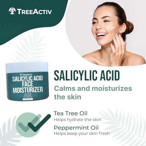 TreeActiv Acne Eliminating Face Cream | Tea Tree Moisturizing Formula for Balanced, Fresh-Looking Skin | Suitable for Sensitive Skin | For Adults and Teens | 2 fl oz