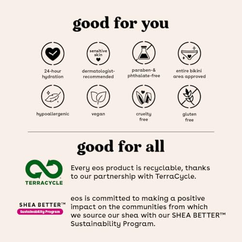 eos Shea Better Dry Skin Shaving Cream, Shave Cream for Women, Skin Care and Lotion with Coconut Oil, 24-Hour Hydration, 7 fl oz, Packaging May Vary